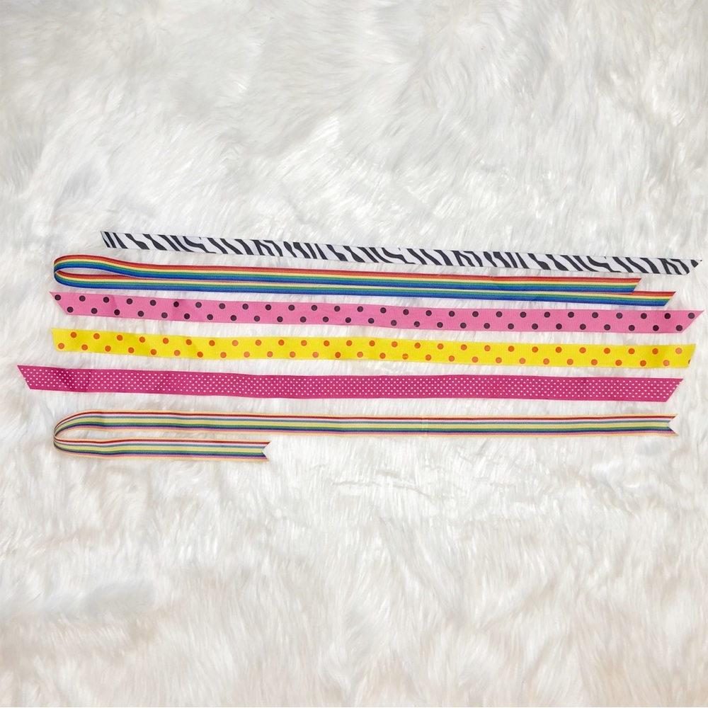 6 Assorted Hair Ribbon Variety of Colors - Bundle of Hair Accessories - Picture 3 of 7